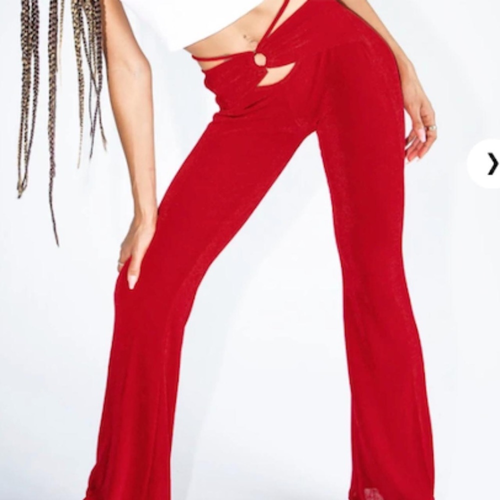 Loriella Flare Pant in Red